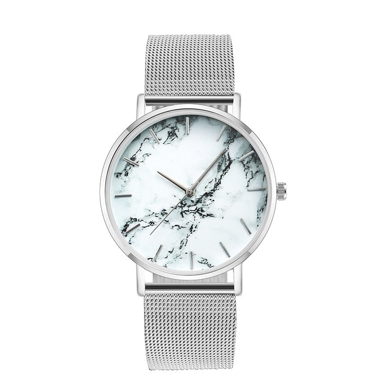 Fashion Wrist Watch (Mesh Band / Marble Face)