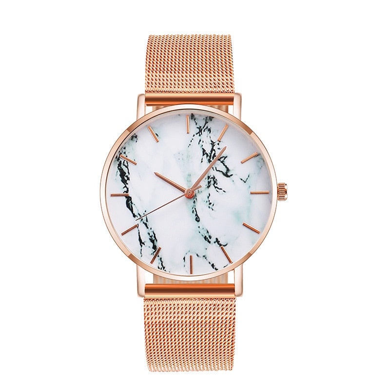 Fashion Wrist Watch (Mesh Band / Marble Face)